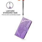 For OnePlus 9 Pro Butterfly Love Flowers Embossed Horizontal Flip Leather Case with Holder & Card Slots & Wallet & Lanyard(Light Purple) - 6