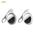 2 PCS ENKAY Hat-Prince Anti-fall Electroplate TPU Case Cover with Keychain Ring for AirTag(Silver + Transparent) - 1