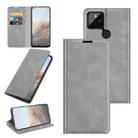 For Google Pixel 5A 5G Retro-skin Business Magnetic Suction Leather Case with Holder & Card Slots & Wallet(Grey) - 1