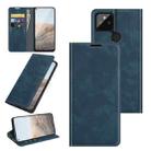 For Google Pixel 5A 5G Retro-skin Business Magnetic Suction Leather Case with Holder & Card Slots & Wallet(Dark Blue) - 1