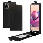 For Xiaomi Redmi Note 10S R64 Texture Single Vertical Flip Leather Protective Case with Card Slots & Photo Frame(Black) - 1