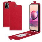 For Xiaomi Redmi Note 10S R64 Texture Single Vertical Flip Leather Protective Case with Card Slots & Photo Frame(Red) - 1