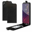 For wiko Power U20 R64 Texture Single Vertical Flip Leather Protective Case with Card Slots & Photo Frame(Black) - 1