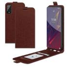 For wiko Power U20 R64 Texture Single Vertical Flip Leather Protective Case with Card Slots & Photo Frame(Brown) - 1