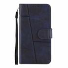 For iPhone 12 mini Stitching Calf Texture Buckle Horizontal Flip Leather Case with Holder & Card Slots & Wallet & Lanyard(Blue) - 2