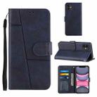 For iPhone 11 Pro Stitching Calf Texture Buckle Horizontal Flip Leather Case with Holder & Card Slots & Wallet & Lanyard (Blue) - 1