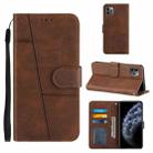 For iPhone 11 Pro Max Stitching Calf Texture Buckle Horizontal Flip Leather Case with Holder & Card Slots & Wallet & Lanyard (Brown) - 1