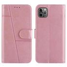 For iPhone 11 Pro Max Stitching Calf Texture Buckle Horizontal Flip Leather Case with Holder & Card Slots & Wallet & Lanyard (Pink) - 3