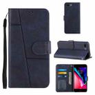 Stitching Calf Texture Buckle Horizontal Flip Leather Case with Holder & Card Slots & Wallet & Lanyard For iPhone 6 Plus / 7 Plus / 8 Plus(Blue) - 1