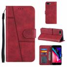 Stitching Calf Texture Buckle Horizontal Flip Leather Case with Holder & Card Slots & Wallet & Lanyard For iPhone 6 Plus / 7 Plus / 8 Plus(Red) - 1