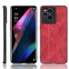 For OPPO Find X3 / Find X3 Pro Shockproof Sewing Cow Pattern Skin PC + PU + TPU Case(Red) - 1