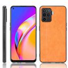 For OPPO A94 4G/F19 Pro 4G/Reno 5F Shockproof Sewing Cow Pattern Skin PC + PU + TPU Case(Orange) - 1
