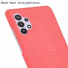 For Samsung Galaxy A32 4G European version Shockproof Crocodile Texture PC + PU Case(Red) - 5