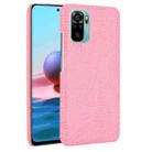 For Xiaomi Redmi Note 10 4G/Note 10S Shockproof Crocodile Texture PC + PU Case(Pink) - 1