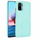 For Xiaomi Redmi Note 10 4G/Note 10S Shockproof Crocodile Texture PC + PU Case(Light green) - 1