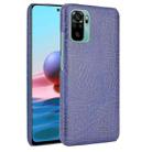 For Xiaomi Redmi Note 10 4G/Note 10S Shockproof Crocodile Texture PC + PU Case(Blue) - 1