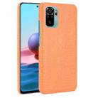 For Xiaomi Redmi Note 10 4G/Note 10S Shockproof Crocodile Texture PC + PU Case(Orange) - 1