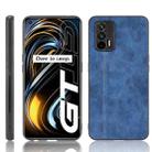 For OPPO Realme GT Shockproof Sewing Cow Pattern Skin PC + PU + TPU Case(Blue) - 1