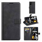 For OPPO Realme GT 5G/Realme Q3 Pro 5G Retro Calf Pattern Buckle Horizontal Flip Leather Case with Holder & Card Slots & Wallet(Black) - 1