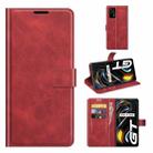 For OPPO Realme GT 5G/Realme Q3 Pro 5G Retro Calf Pattern Buckle Horizontal Flip Leather Case with Holder & Card Slots & Wallet(Red) - 1