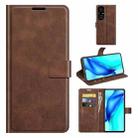 For Huawei P50 Pro Retro Calf Pattern Buckle Horizontal Flip Leather Case with Holder & Card Slots & Wallet(Dark Brown) - 1