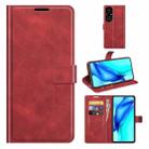 For Huawei P50 Pro Retro Calf Pattern Buckle Horizontal Flip Leather Case with Holder & Card Slots & Wallet(Red) - 1
