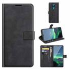 For Nokia 1.4 Retro Calf Pattern Buckle Horizontal Flip Leather Case with Holder & Card Slots & Wallet(Black) - 1