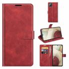 For Samsung Galaxy A22 4G Retro Calf Pattern Buckle Horizontal Flip Leather Case with Holder & Card Slots & Wallet(Red) - 1