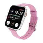 Woven Canvas Nylon Wrist Strap Watch Band For Series 7 41mm / 6 & SE & 5 & 4 40mm / 3 & 2 & 1 38mm(Pink) - 1