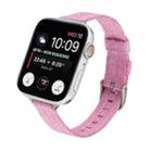 Woven Canvas Nylon Wrist Strap Watch Band For Series 7 45mm / 6 & SE & 5 & 4 44mm / 3 & 2 & 1 42mm(Pink) - 1