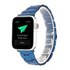 Stainless Steel Three Beads Hand Detachable Xiaoman Waist Strap Wristband For Series 7 45mm / 6 & SE & 5 & 4 44mm / 3 & 2 & 1 42mm(Blue) - 1