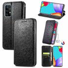 For Samsung Galaxy A72 5G / 4G Blooming Mandala Embossed Pattern Magnetic Horizontal Flip Leather Case with Holder & Card Slots & Wallet(Black) - 1