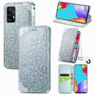 For Samsung Galaxy A52 5G / 4G Blooming Mandala Embossed Pattern Magnetic Horizontal Flip Leather Case with Holder & Card Slots & Wallet(Grey) - 1