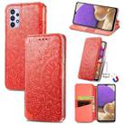 For Samsung Galaxy A32 5G Blooming Mandala Embossed Pattern Magnetic Horizontal Flip Leather Case with Holder & Card Slots & Wallet(Red) - 1