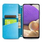 For Samsung Galaxy A32 4G Blooming Mandala Embossed Pattern Magnetic Horizontal Flip Leather Case with Holder & Card Slots & Wallet(Blue) - 3
