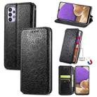 For Samsung Galaxy A32 4G Blooming Mandala Embossed Pattern Magnetic Horizontal Flip Leather Case with Holder & Card Slots & Wallet(Black) - 1