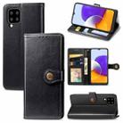 For Samsung Galaxy A22 5G Solid Color Leather Buckle Phone Case with Lanyard & Photo Frame & Card Slot & Wallet & Stand Function(Black) - 1