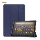 ENKAY PU Leather + Plastic Smart Case with Three-folding Holder for Amazon Fire HD 10 / 10 Plus (2021)(Dark Blue) - 1