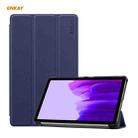 ENKAY PU Leather + Plastic Case with Three-folding Holder for Samsung Galaxy Tab A7 Lite T220 / T225(Dark Blue) - 1
