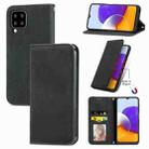 For Samsung Galaxy A22 4G (EU Version) Retro Skin Feel Business Magnetic Horizontal Flip Leather Case With Holder & Card Slots & Wallet & Photo Frame(Black) - 1