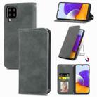 For Samsung Galaxy A22 5G Retro Skin Feel Business Magnetic Horizontal Flip Leather Case With Holder & Card Slots & Wallet & Photo Frame(Grey) - 1