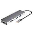 6 in 1 Type C to HDMI + USB 3.0 + Type C + SD/TF Docking Station Multi-function HUB - 1