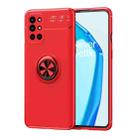 For OnePlus 9R Metal Ring Holder 360 Degree Rotating TPU Case(Red+Red) - 1