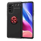 For Redmi K40 Pro+ Metal Ring Holder 360 Degree Rotating TPU Case(Black+Red) - 1