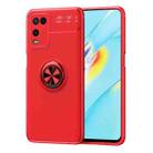 For OPPO A54 4G Metal Ring Holder 360 Degree Rotating TPU Case(Red+Red) - 1