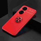 For Huawei P50 Metal Ring Holder 360 Degree Rotating TPU Case(Red+Red) - 2