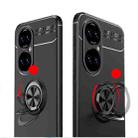 For Huawei P50 Metal Ring Holder 360 Degree Rotating TPU Case(Black+Red) - 4