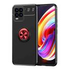 For OPPO Realme 8 / 8 Pro Metal Ring Holder 360 Degree Rotating TPU Case(Black+Red) - 1