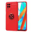 For OPPO Realme V13 5G Metal Ring Holder 360 Degree Rotating TPU Case(Red+Red) - 1