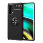 For OPPO Realme X7 Pro Ultra Metal Ring Holder 360 Degree Rotating TPU Case(Black+Black) - 1